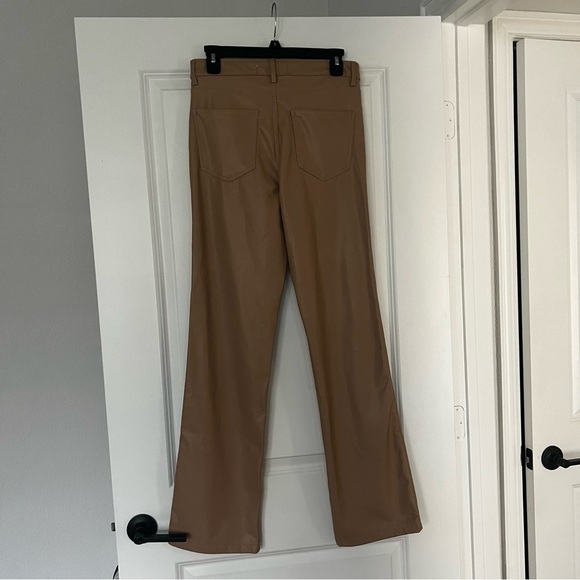 NWOT ZARA FAUX LEATHER HIGH RISE STRAIGHT PANTS SIZE 4 - Picture 4 of 5